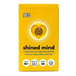 Shined Mind: A Card Game For Cultivating Mindful Choices, Coping Skills, And Calm (58 Cards) Mindfulness And Affirmation Relief Game For Self-Care, Stress-Relief, Focus - For Ages 16+ (2-6 Players)