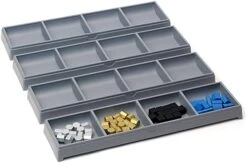GameTamer Divided Tray With Lid For Organizing Board Game Tokens, Meeples, Pieces With Mini Connecting Card Holder (Token Tamers - Set Of 2, Castle Grey) -Play Nest Game 415bWO9EJSL. AC