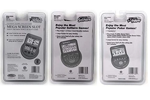 John N. Hansen Mega Screen Handheld Gambling Game Pack Bundle Of 3 - Solitaire - Slot Machine - Poker 4 John N. Hansen Mega Screen Handheld Gambling Game Pack Bundle Of 3 - Solitaire - Slot Machine - Poker - Image 2