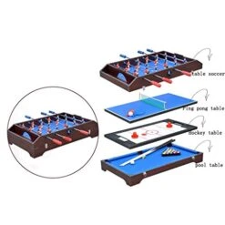 Table Football Mini Play Table, Kids Double Educational Toy Game, Football Table, Table Tennis, Table Tennis, Ice Hockey Arcade Table Games -Play Nest Game 41E1UGxKcSL