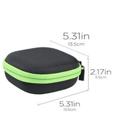 Co2CREA Hard Travel Case Replacement For Leapfrog Rockit Twist Handheld Learning Game (Black Case + Green Zipper) -Play Nest Game 41KpgDoJIBL