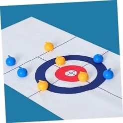 INOOMP 1 Set Table Curling Desktop Toys Mini Bowling Set Kids Sports Toys Curling Toy For Leisure Time Kids' Toy Family Games Set Child Curly Plastic White Curling Board Indoor Playset