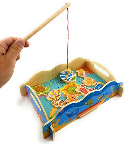 Matty's Toy Stop Deluxe Wooden Magnetic Fishing Game 3 Matty's Toy Stop Deluxe Wooden Magnetic Fishing Game