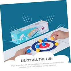 INOOMP 1 Set Table Curling Desktop Toys Mini Bowling Set Kids Sports Toys Curling Toy For Leisure Time Kids' Toy Family Games Set Child Curly Plastic White Curling Board Indoor Playset -Play Nest Game 41QvAYjyu7L