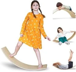 OUTREE Balance Board Kids, Wooden Wobble Balance Board For Toddler With Smooth Edges, Yoga Wooden Rocker Board Indoor, Open-Ended Learning Toys Both For Kids And Adult -Play Nest Game 41UPR1C5nYL. AC
