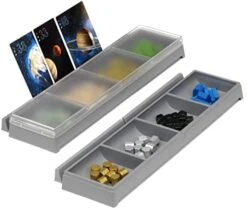 GameTamer Divided Tray With Lid For Organizing Board Game Tokens, Meeples, Pieces With Mini Connecting Card Holder (Token Tamers - Set Of 2, Castle Grey) -Play Nest Game 41Y7xQIbahL. AC