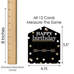 Big Dot Of Happiness Adult 50th Birthday - Gold - Birthday Party Game Pickle Cards - Pull Tabs 3-in-a-Row - Set Of 12 -Play Nest Game 41YUn0TLXzL