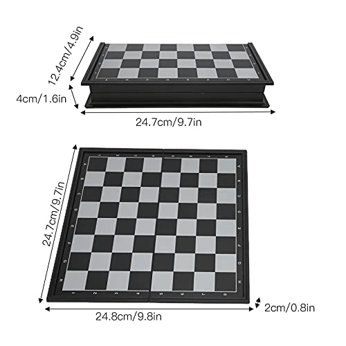 24.7x24.8 Foldable Checker Backgammon Board Game Set,plplaaoo 3 In 1 Magnetic Chess Board Set, Wooden Chess Board, Jaeraph Chess Sets, Educational Toys For Kids And Adults 5 24.7x24.8 Foldable Checker Backgammon Board Game Set,plplaaoo 3 In 1 Magnetic Chess Board Set, Wooden Chess Board, Jaeraph Chess Sets, Educational Toys For Kids And Adults - Image 3