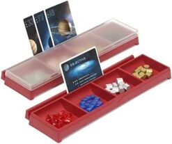 GameTamer Divided Tray With Lid For Organizing Board Game Tokens, Meeples, Pieces With Mini Connecting Card Holder (Token Tamers - Set Of 2, Castle Grey) -Play Nest Game 41Zn5QHX9jL. AC