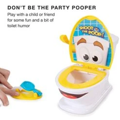 The Original Shoot The Poop - Funny Family Game - Fast And Frenzied Flushing Poop Game With Fun Sounds For Kids - Includes Talking Toilet Bowl, Dexterity Launchers, 12 Soft Plastic Toy Poops -Play Nest Game 41cO8yRsixL