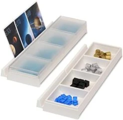 GameTamer Divided Tray With Lid For Organizing Board Game Tokens, Meeples, Pieces With Mini Connecting Card Holder (Token Tamers - Set Of 2, Castle Grey) -Play Nest Game 41mmWNUH8L. AC