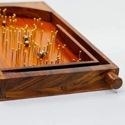 Nagina International, Bagatelle Traditional Table Top Game 30cm X 45cm Solid Wood/Brass Pinball Game -Play Nest Game 41oyASsCYnL