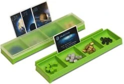 GameTamer Divided Tray With Lid For Organizing Board Game Tokens, Meeples, Pieces With Mini Connecting Card Holder (Token Tamers - Set Of 2, Castle Grey) -Play Nest Game 41pcI12n 6L. AC