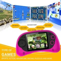 Handheld Portable Digital Screen 200 Preloaded Games , 2.7” Color Display Pink