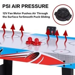 RayChee 48in Air Hockey Table For Kids And Adults, Portable Hockey Table W/LED Scoreboard, 2 Pucks, 2 Pushers, Powerful 12V Motor For Home, Game Room, Bar 12 RayChee 48in Air Hockey Table For Kids And Adults, Portable Hockey Table W/LED Scoreboard, 2 Pucks, 2 Pushers, Powerful 12V Motor For Home, Game Room, Bar -Play Nest Game 510ShjRRkSL