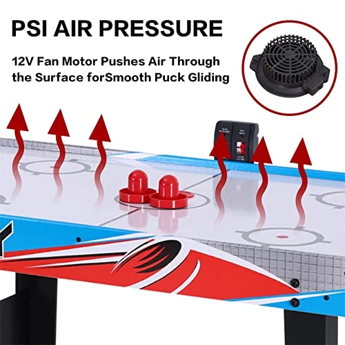 RayChee 48in Air Hockey Table For Kids And Adults, Portable Hockey Table W/LED Scoreboard, 2 Pucks, 2 Pushers, Powerful 12V Motor For Home, Game Room, Bar 7 RayChee 48in Air Hockey Table For Kids And Adults, Portable Hockey Table W/LED Scoreboard, 2 Pucks, 2 Pushers, Powerful 12V Motor For Home, Game Room, Bar - Image 5