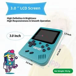 Retro Handheld Games For Kids, 8 Bit Retro 365 Classic Games 3.0" LCD Screen Portable Video Game Player Support TV Output Electric Learning Toys For Boys Girls Ages 4-12 (Green)… -Play Nest Game 510zt9gQYDL