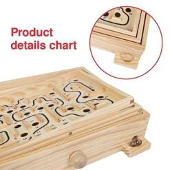 GOTHINK Wooden Labyrinth Game, Mable Ball Tilt Maze Board Game,Table Balance Game And Toy For Kids And Adults 13 GOTHINK Wooden Labyrinth Game, Mable Ball Tilt Maze Board Game,Table Balance Game And Toy For Kids And Adults -Play Nest Game 511WqzrlRQL