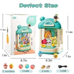 Claw Machine With Lights,Mini Claw Machine Toys,Electric Candy Machine With Toys&Accessories,Arcade Games Machines,Vending Machine,Adjustable Sound And Music,Exciting Play，Birthday Easter Gifts -Play Nest Game 511nMIYLdOL