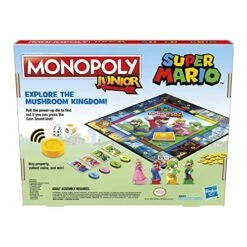 Monopoly Junior Super Mario Edition Board Game, Fun Kids' Ages 5 And Up, Explore The Mushroom Kingdom As Mario, Peach, Yoshi, Or Luigi (Amazon Exclusive) -Play Nest Game 512EsZfphYL