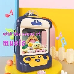 Mini Claw Machine For Kids, With 20 Mini Plush Toys And 10 Gashapons Mini Claw Machine Prizes Adjustable Sounds And Music Vending Machine Toys, Electronic Arcade Claw Game,Blue -Play Nest Game 512dIKZNGSL