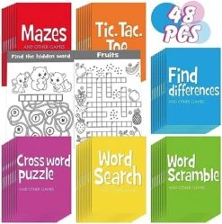 Mini Activity Books For Kids, Mini Fun And Games, Challenging Activities Include Mazes, Word Search, Word Scramble, Find Difference And More For Party Classroom Gifts Bag Stuffers (48, Astronaut) -Play Nest Game 513M8FT RoL. AC