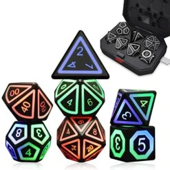 Dungeons And Dragons Dice Set Rechargeable DND Dice With Charging Box For MTG,Role Playing Table Games, RPG Polyhedral Dice Set