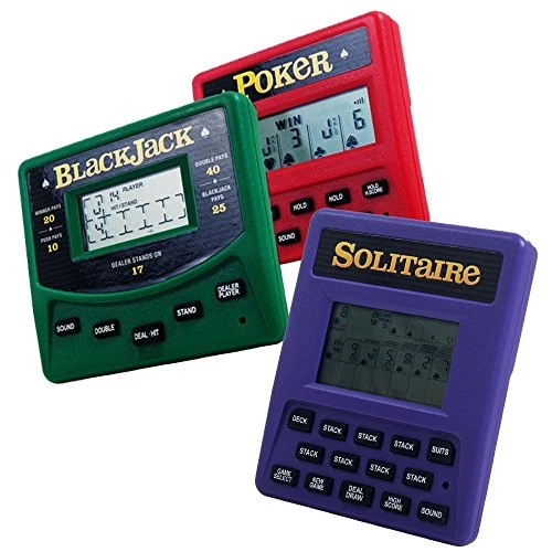 Mega Gambling Electronic Game Pack - Solitaire Handheld Game - Blackjack Handheld Game - Poker Handheld Game 3 Mega Gambling Electronic Game Pack - Solitaire Handheld Game - Blackjack Handheld Game - Poker Handheld Game