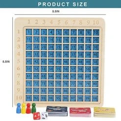 Wooden Math Multiplication Board,Montessori Children Counting Toy,Math Blocks Board For Toddlers Kids Over 3 Years Old (Multiply+Add) -Play Nest Game 514IRsDk5kL