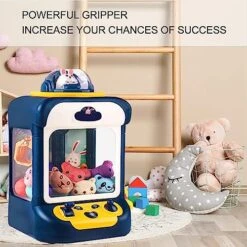 Mini Claw Machine For Kids, With 20 Mini Plush Toys And 10 Gashapons Mini Claw Machine Prizes Adjustable Sounds And Music Vending Machine Toys, Electronic Arcade Claw Game,Blue -Play Nest Game 514PEn253GL