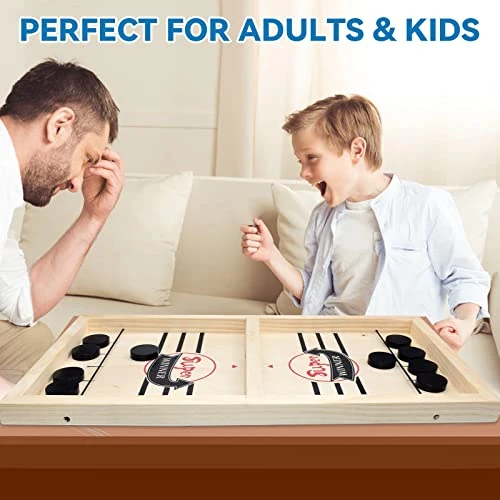 BAKAM Super Fast Sling Puck Game, Portable Table Hockey Game For Kids And Adults, Tabletop Slingshot Games Toys For Boys And Girls, Desktop Sport Board Game For Family Game Night Fun (Large Winner) 5 BAKAM Super Fast Sling Puck Game, Portable Table Hockey Game For Kids And Adults, Tabletop Slingshot Games Toys For Boys And Girls, Desktop Sport Board Game For Family Game Night Fun (Large Winner) - Image 3