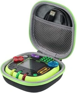 Co2CREA Hard Travel Case Replacement For Leapfrog Rockit Twist Handheld Learning Game (Black Case + Green Zipper) -Play Nest Game 516DR6CxEyL. AC