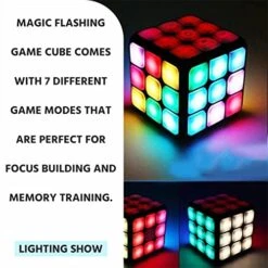Rechargeable Magic Flashing 7 Activity Fun Cube Electronic Memory Game & Brain Training STEM Educational Cube, Focus & Attention Training, Handheld Game For Kids, Gift Toy For 6- 8 Yrs Boys & Girls 8 Rechargeable Magic Flashing 7 Activity Fun Cube Electronic Memory Game & Brain Training STEM Educational Cube, Focus & Attention Training, Handheld Game For Kids, Gift Toy For 6- 8 Yrs Boys & Girls -Play Nest Game 518mGChU61L