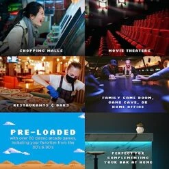 Creative Outdoor Distributor Full Size Stand-Up Commercial Grade Arcade Machine-2 Player, 60 Games, 22 LCD Screen, 2 Sanwa Joysticks, Trackball, Built-in Fridge, 2 Stools Included -Play Nest Game 519EPXsipZL