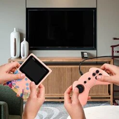 GENERIC Handheld Game Machine ,3-inch Large Screen 500 In One Handheld Computer Nostalgic Classic Children's Puzzle Toy Game Machine Big Screen,Gifts For Chrismas (Pink) -Play Nest Game 51Dee0KU2nL