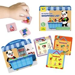 Panda Juniors Memory Game, Shopping List Game Educational Matching Games For Kids Toddlers Ages 3 And Up Preschool Home Learning Montessori STEM Board Games Gift Toys