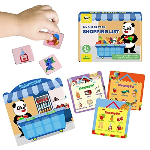 Panda Juniors Memory Game, Shopping List Game Educational Matching Games For Kids Toddlers Ages 3 And Up Preschool Home Learning Montessori STEM Board Games Gift Toys 3 Panda Juniors Memory Game, Shopping List Game Educational Matching Games For Kids Toddlers Ages 3 And Up Preschool Home Learning Montessori STEM Board Games Gift Toys