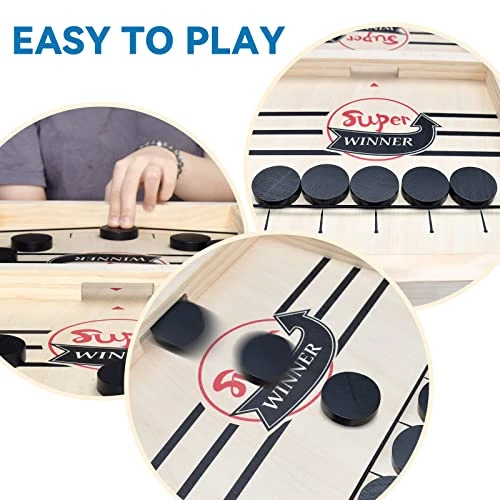BAKAM Super Fast Sling Puck Game, Portable Table Hockey Game For Kids And Adults, Tabletop Slingshot Games Toys For Boys And Girls, Desktop Sport Board Game For Family Game Night Fun (Large Winner) 7 BAKAM Super Fast Sling Puck Game, Portable Table Hockey Game For Kids And Adults, Tabletop Slingshot Games Toys For Boys And Girls, Desktop Sport Board Game For Family Game Night Fun (Large Winner) - Image 5
