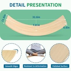 OUTREE Balance Board Kids, Wooden Wobble Balance Board For Toddler With Smooth Edges, Yoga Wooden Rocker Board Indoor, Open-Ended Learning Toys Both For Kids And Adult -Play Nest Game 51J1bGEJQEL
