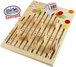 Matty's Toy Stop Deluxe Wooden Horse Racing Derby Game With Dice, Playing Cards & Chips -Play Nest Game 51Kxlt3BcgL