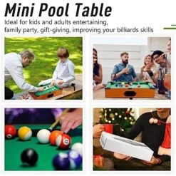 Shappy Mini Pool Table And Billiard Set Small Cats Billiards Game With 16 Balls 2 Billiard Sticks 6 Chalk Cube 6 Pool Cue Tip 1 Brush 1 Triangle Tabletop Portable Billiards For Home Office Desk Games -Play Nest Game 51LDzSh6clL