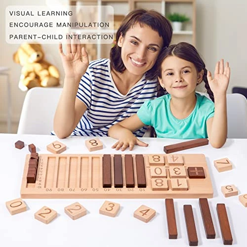 Auvewilo Wooden Math Board, Addition And Subtraction Learning Toy, Mathematical Game For Kids, Educational Activity With Hands-on Manipulatives 4 Auvewilo Wooden Math Board, Addition And Subtraction Learning Toy, Mathematical Game For Kids, Educational Activity With Hands-on Manipulatives - Image 2