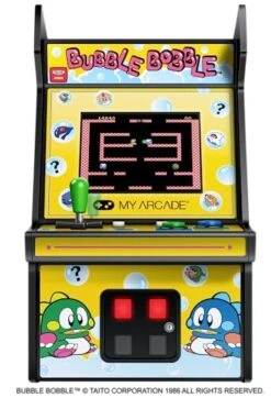 My Arcade Micro Player Mini Arcade Machine: Bubble Bobble Video Game, Fully Playable, 6.75 Inch Collectible, Color Display, Speaker, Volume Buttons, Headphone Jack, Battery Or Micro USB Powered