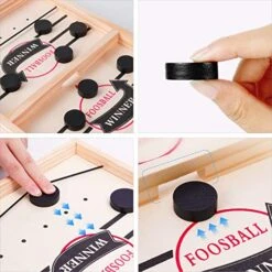 Table Battle Game, Neo LOONS Fast Sling Puck Game Table Desktop Ice Hockey Game For Party Home Parent-Child Interaction Toys, Portable Winner Battle Board Games Toy Set For Traveling Camping -Play Nest Game 51UHgnYeZsL