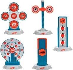 NERF Elite 5-in-1 Target Challenge - Five Unique Targets With Five Stackable Bases Plus Trophy Target Token -Play Nest Game 51WnWNCouAL. AC