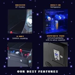 Creative Arcades Full Size Stand-Up Commercial Grade Arcade Machine | 2 Player | 412 Games | 22" LCD Screen | 2 Sanwa Joysticks | Trackball | Built-in Fridge | 2 Stools Included | 3 Year Warranty 16 Creative Arcades Full Size Stand-Up Commercial Grade Arcade Machine | 2 Player | 412 Games | 22" LCD Screen | 2 Sanwa Joysticks | Trackball | Built-in Fridge | 2 Stools Included | 3 Year Warranty -Play Nest Game 51XJlNZPQoL 1