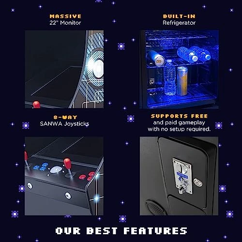 Creative Arcades Full Size Stand-Up Commercial Grade Arcade Machine | 2 Player | 412 Games | 22" LCD Screen | 2 Sanwa Joysticks | Trackball | Built-in Fridge | 2 Stools Included | 3 Year Warranty 7 Creative Arcades Full Size Stand-Up Commercial Grade Arcade Machine | 2 Player | 412 Games | 22" LCD Screen | 2 Sanwa Joysticks | Trackball | Built-in Fridge | 2 Stools Included | 3 Year Warranty - Image 5