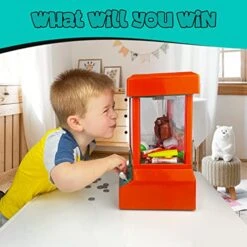 Bundaloo Claw Machine For Kids - Baseball Themed Miniature Candy Grabber With 3 Small Baseball Toys, 30 Reusable Tokens - Electronic Prize Dispenser Toy Party Game For Children -Play Nest Game 51YSkucDCXL