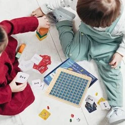 Wooden Math Multiplication Board,Montessori Children Counting Toy,Math Blocks Board For Toddlers Kids Over 3 Years Old (Multiply+Add) -Play Nest Game 51a3zTMcbML