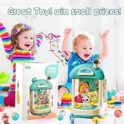 Claw Machine With Lights,Mini Claw Machine Toys,Electric Candy Machine With Toys&Accessories,Arcade Games Machines,Vending Machine,Adjustable Sound And Music,Exciting Play，Birthday Easter Gifts -Play Nest Game 51ab0j4l13L